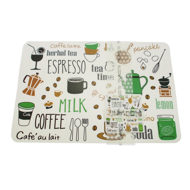 Place Mat Set Coffee Milk Green